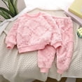 thumbnail image 2 of YunPes Fuzzy 2 Piece Outfit for Toddler Warm Thermal Pullover Tops Pants Suit Boys Girls Winter Cozy Soft Trendy&nbsp;Clothes Sets, 2 of 8