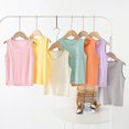 thumbnail image 6 of WOLLED 2-15Y Summer Kids Thin Casual Tank Youth Boys Girls Cotton Camisole Toddler Solid Color Sleeveless Tops, 6 of 9