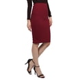 thumbnail image 3 of FashionOutfit Women's Fitted Solid Bubble Crepe High Waist Midi Pencil Skirt, 3 of 4
