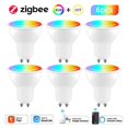 thumbnail image 2 of Tuya Zigbee Ampoule Intelligente GU10 RGB+CCT 100-240V 5W Dimmable Ampoule LED Contrôle Vocal Compatible avec Alexa Google, 2 of 5