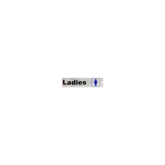 Hillman 5028437 2 x 8 in. Ladies English Restroom Decal, Silver - Pack of 6