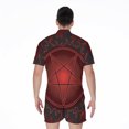 thumbnail image 2 of Black And Red Satanic Pentagram Short Sleeve Men'S Rompers Casual Summer Jumpsuits Outfit, 2 of 4