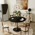 thumbnail image 2 of YANSHE 42.13" Modern Round Dining Table, Leisure End Table With MDF Table Top And Metal Pedestal Base For Home Living Room Dining Room Kitchen Cafe Office, 2 of 8