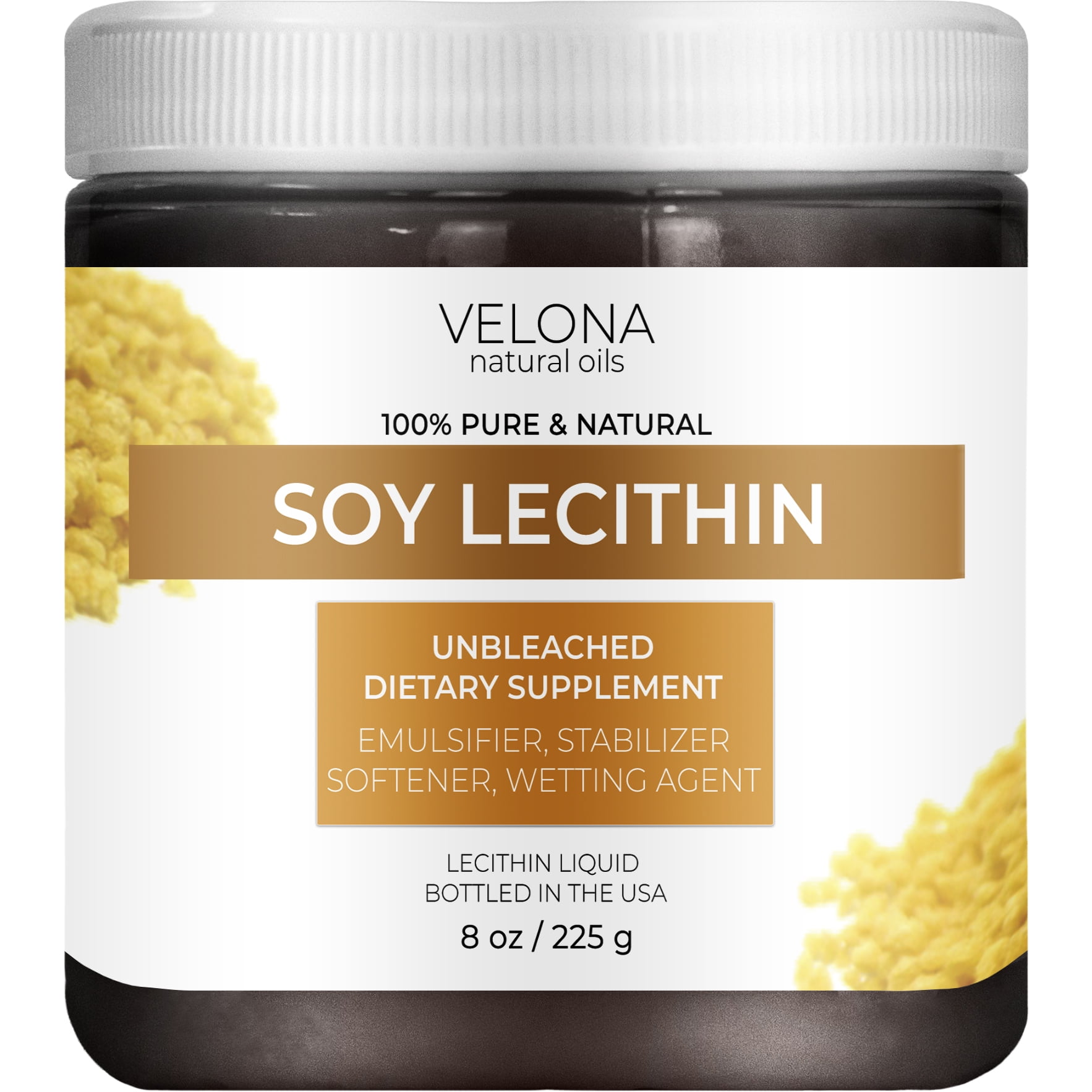 Soy Lecithin by Velona 8 oz Unrefined, Cold Pressed Face, Hair