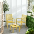 thumbnail image 3 of Best Choice Products 3-Piece Stackable Patio Bistro Set, Outdoor Chat Furniture w/ 2 Chairs, Table - Yellow, 3 of 8