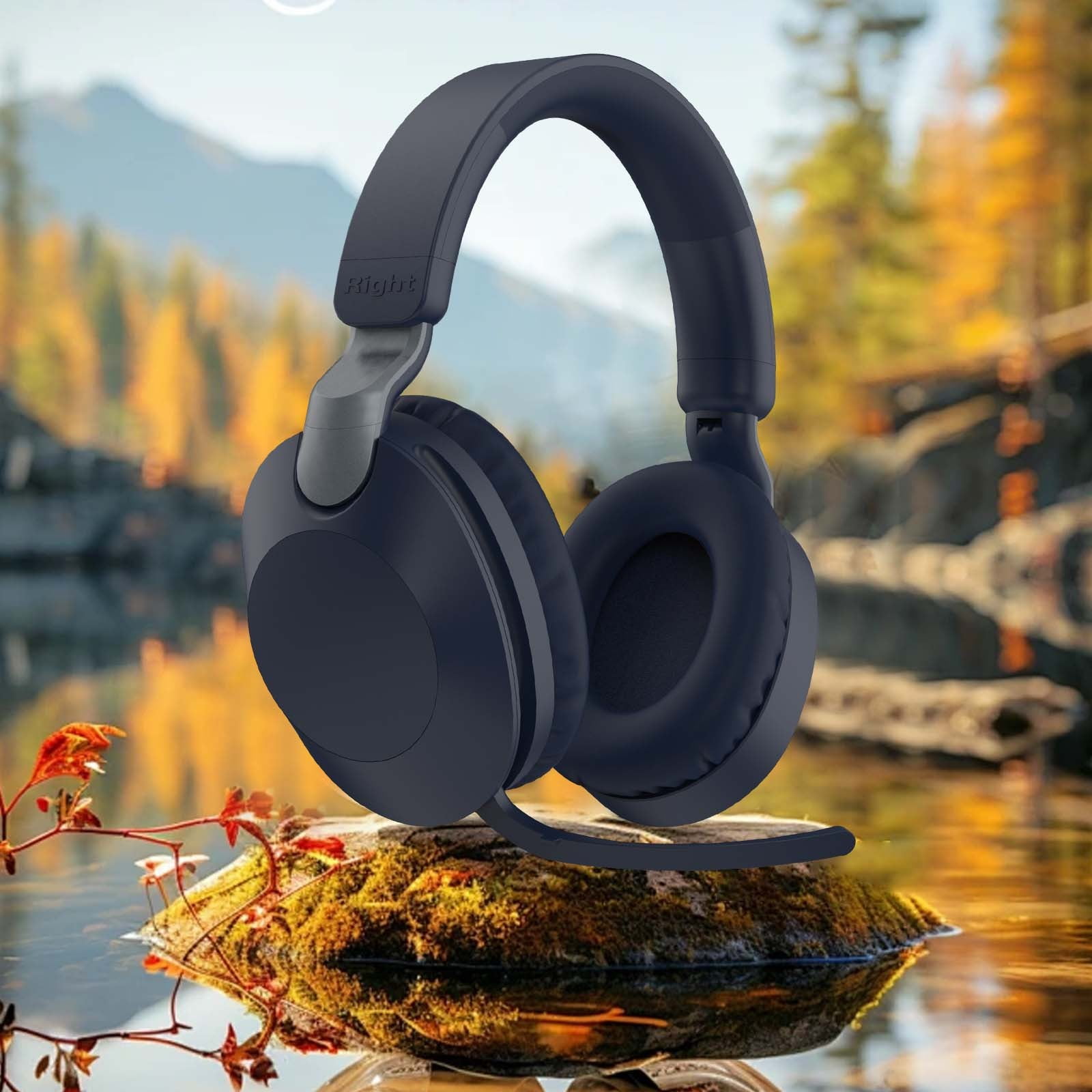 Wireless Headphones Bluetooth On-Ear Headset with Microphone and up to 50 Hours Battery Life with Quick Charging,Blue