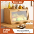 thumbnail image 2 of Large Bread Box, Easy Access & Cleaning - Bamboo Bread Box for Kitchen Countertop with Acrylic Door,Natural, 2 of 14