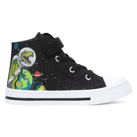 Kids Toddler Sneakers for Boys Girls High Top Walking Canvas Shoes with Easy Wear Strap Size 10