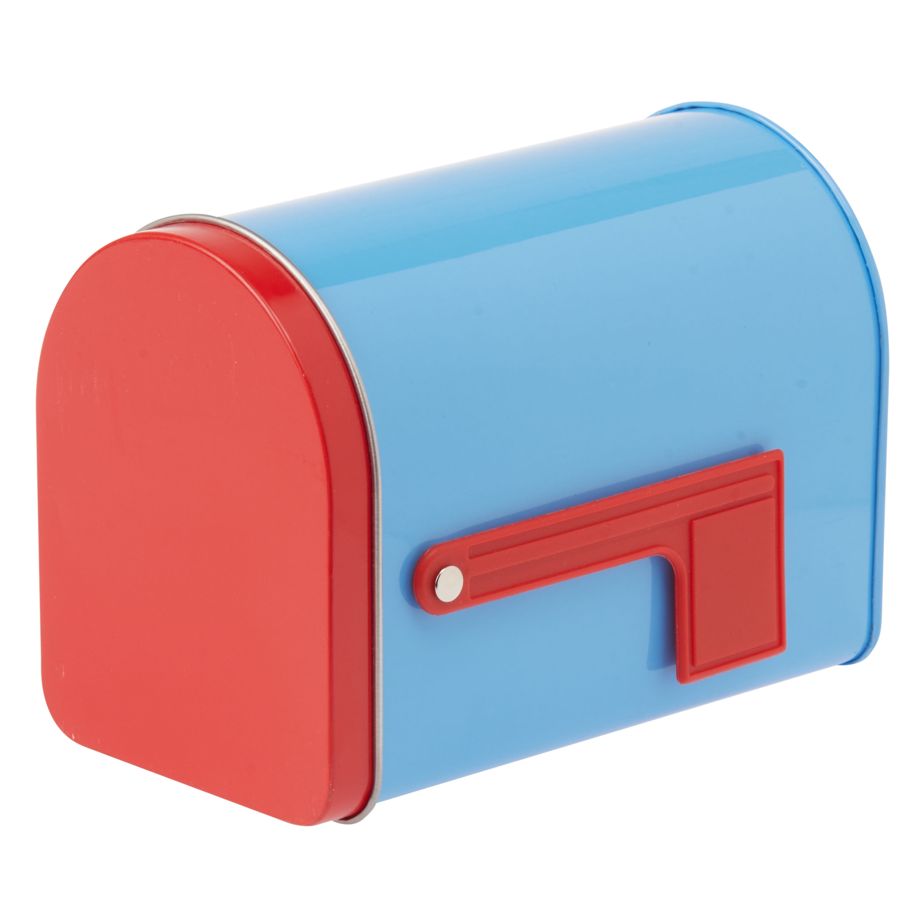 Small Mailbox Tin, Blue \u0026 Red 