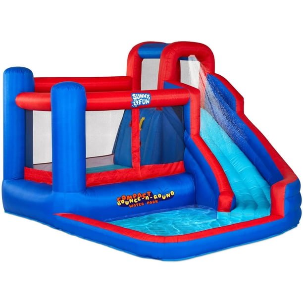 Sunny & Fun Inflatable Water Slide, Nylon Blow up Pool & Bounce House