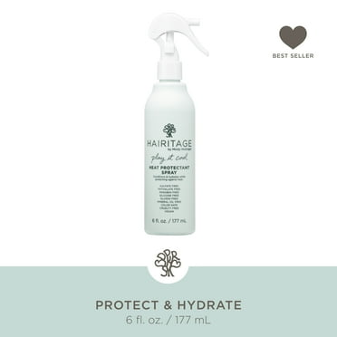 Hairitage Play It Cool Argan Oil Heat Protectant Spray for Wet Hair, 6 oz