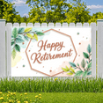 thumbnail image 5 of Floral Design Happy Retirement Banner Decorative Flowers Leaves for Retirement Party Indoor Decoration Celebration, 5 of 7