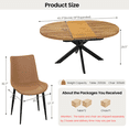 thumbnail image 5 of 43.2"-59.2" Extendable Round Dining Table Set for 4-6,5 Piece Mid Century Modern Round Table Set with 4 Upholstered Chairs for Kitchen Living Room, 5 of 7