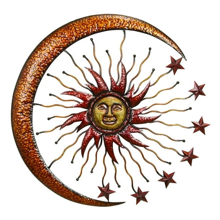 Sun Hanging Metal Decor - Metal Sun Moon Wall Decor Makes The Room Feel Natural