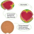 thumbnail image 2 of 2 Pack Car Coasters for Drinks Heart Tie Dyed Absorbent Drink Coaster for Cup Holders Ceramic Coaster with Fingertip Grip Non-Scratch Cork Base Home Decor Gifts, 2 of 6