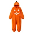 thumbnail image 4 of BOOMNY Halloween Toddler Girls Flannel Romper Hallowmas Pumpkin Face Graphic Long Sleeve Jumpsuits for Kids Soft Warm One Piece Fuzzy Rompers, 4 of 4