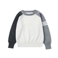 thumbnail image 3 of Afdoent Boys Sweater Color Block Knit Pullover Warm Winter Long Sleeve Crewneck Sweater Casual Comfortable Daily Wear for Kids 5-6 Years, 3 of 7