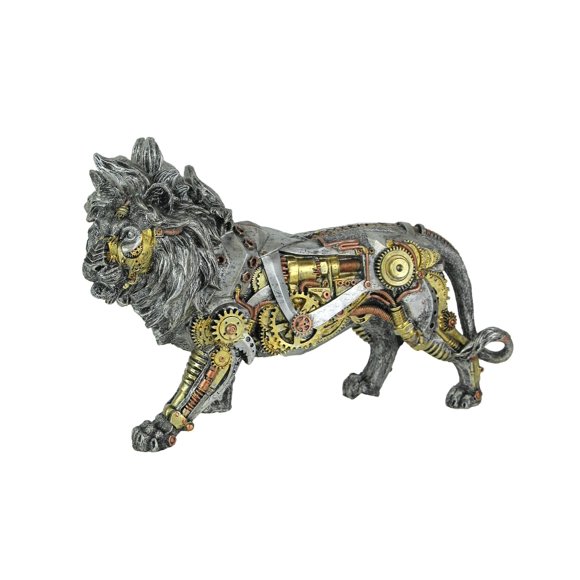 Mechanical Steampunk Cyborg African Lion Statue