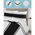 thumbnail image 4 of Quilts Twin Size Bedding Set, Black Solid Color Texture Lightweight Quilted Comforter, Simple Black Stripes Soft Reversible Bedspread Coverlet with Pillow Covers for All Season, 68" x 86", 4 of 7