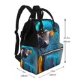 thumbnail image 2 of Fotbe Modern Style Blue Parrot Mochila Maternidad - Lona de Sarga Impermeable, Mochila de Pañales de Gran Capacidad con Múltiples Bolsillos y Correas Ajustables, 2 of 6