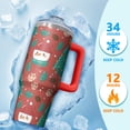 thumbnail image 4 of 30oz Holiday Tumbler with Straw and Handle, Snowman Stainless Steel Insulated Cup Holiday Coffee Water Bottle, 4 of 5