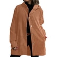thumbnail image 3 of Chaqueta Informal de Holgada con Capucha y Larga para Mujer, Otoño e Invierno Marrón M, 3 of 6