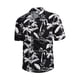 thumbnail image 3 of Camisas Para Hombre Manga Larga De AlgodóN Camisetas para hombres Primavera Cuello de los hombres Turndown Manga corta Casual Blusa suelta Camisas impresas (Black, 5XL), 3 of 4