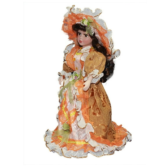 Ladaidra Brown fhgksm Elegant 17 Inch Porcelain Dolls Italian Love Collectible for Home Decors And