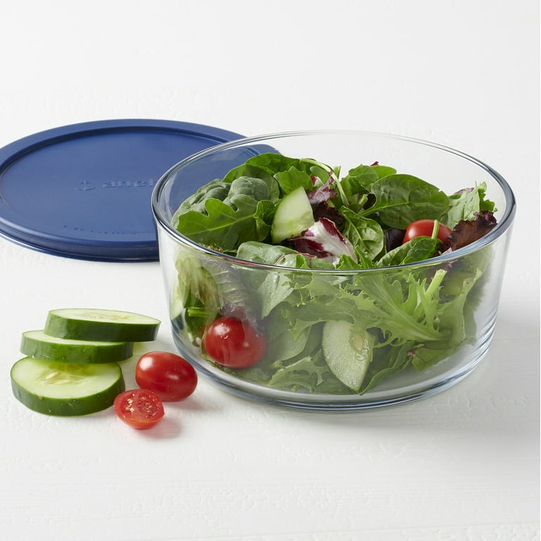 2 pack) Anchor Hocking Glass Food Storage Container with Lid, 7