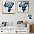 thumbnail image 4 of Designart "Contemporary African Map In Black And Blue" Africa Floater Framed Wall Art Prints, 4 of 5