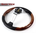 thumbnail image 3 of W-Power 13.5" Dark Wood Grip 6-Hole Chrome 3-Spoke 343MM Racing Steering Wheel, 3 of 5