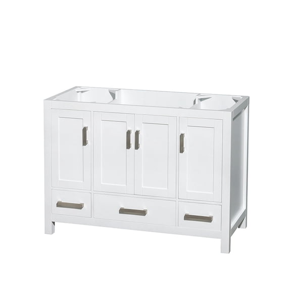 Wyndham Collection Sheffield 47" No Sink Wood Single Bathroom Vanity in White
