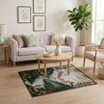 thumbnail image 3 of ODIKA 4'x6' Washable Area Rug Vintage Wildlife Antler Woodland Scenery Prints Cabin Motif Hunting for Dorm Room, Small Living Stain Resistant Low Profile, Easy Care, 3 of 7