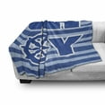 thumbnail image 3 of Ahoy Its a Boy Soft Flannel Fleece Blanket, Ahoy Written with Nautical Wheel Striped Nursery Wall Art Design, Cozy Plush for Indoor and Outdoor Use, 70" x 90", Blue Pale Blue White, by Ambesonne, 3 of 6