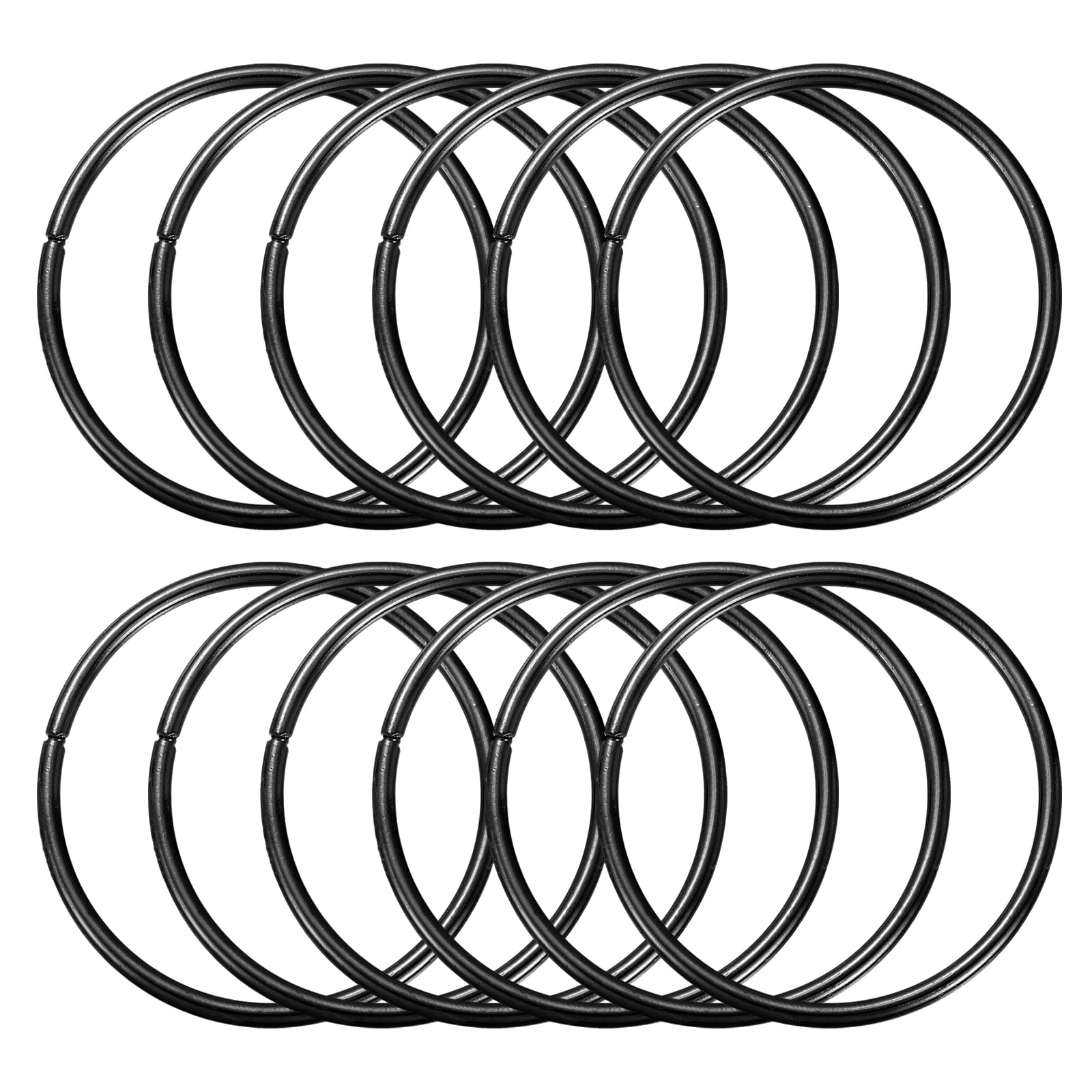 Uxcell 12 Pcs Dream Catcher Rings,Metal Crafts Hoops Floral Hoop 2.4 Inch Macrame Hoops Rings for DIY Crafts Wreath Making Supplies Plant Hangers, Black