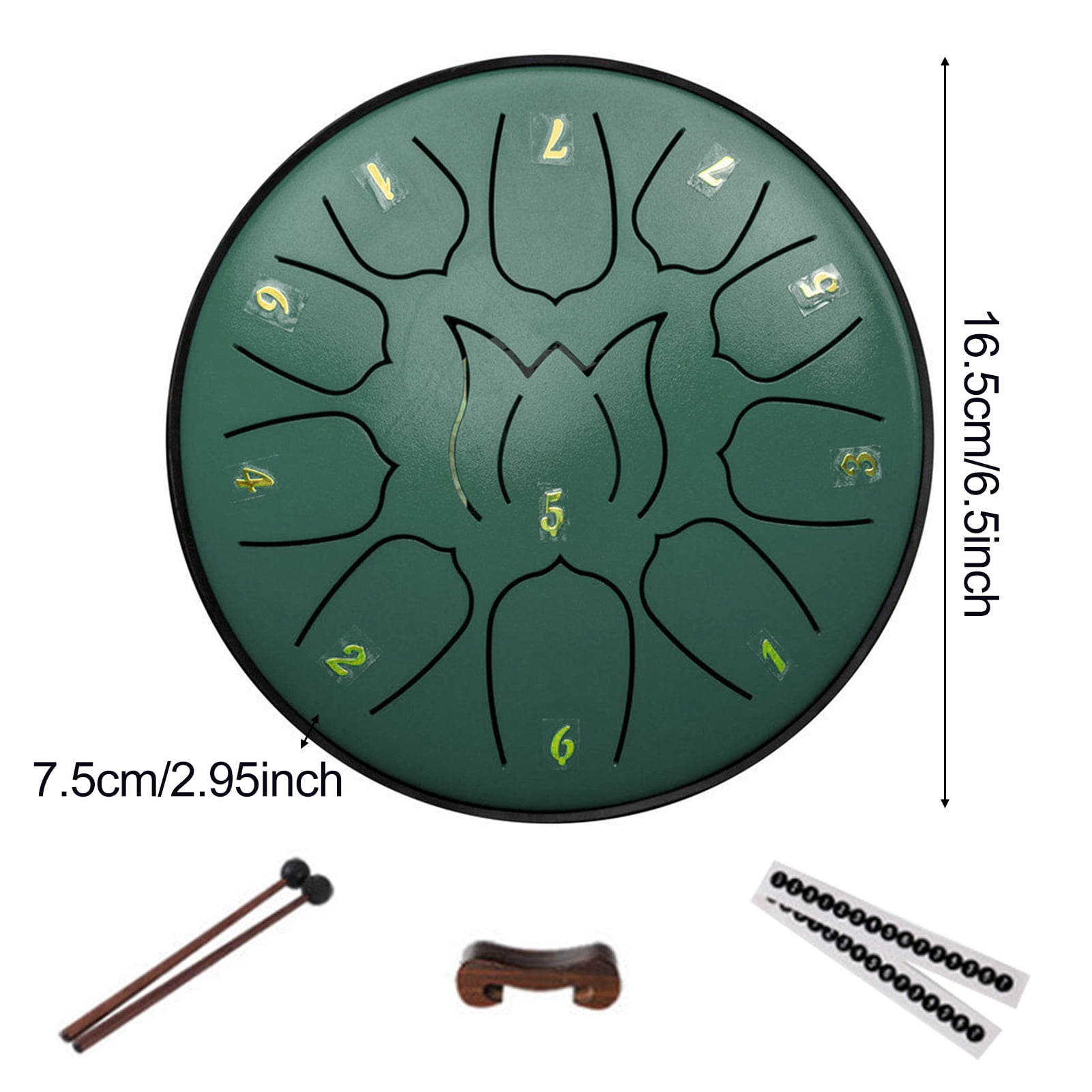 Hyasfey Steel Tongue Drum Compact Design Portable Easy to Use 11 Notes 6 Inches Rain Drum Musical Percussion Instrument