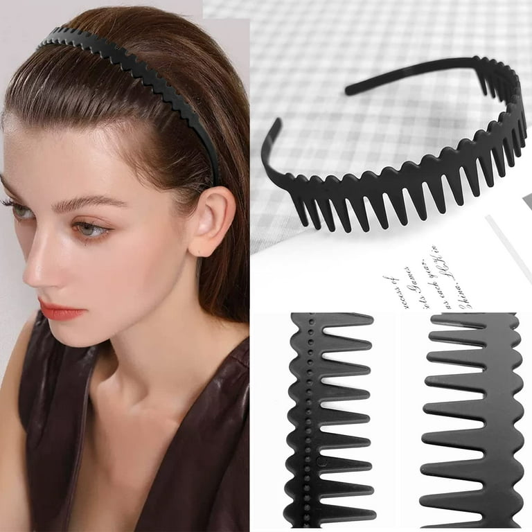 TOSEERY PCS Plastic Headbands with Teeth Comb, Skinny Hair Bands