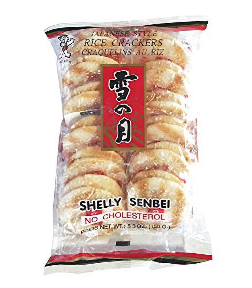 Want Want Big Shelly Shenbei Snowy Crispy Rick Cracker Biscuits - Sugar Glazed 5.30 oz. (Pack of 5)