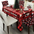 thumbnail image 4 of Christmas Chair Covers Set of 4 Red Buffalo Plaid Christmas Tree Truck Dining Chair Seat Cover Stretch Removable Xmas Chair Slipcover Protector for Xmas Dining Room Kitchen Home Decor, 4 of 6