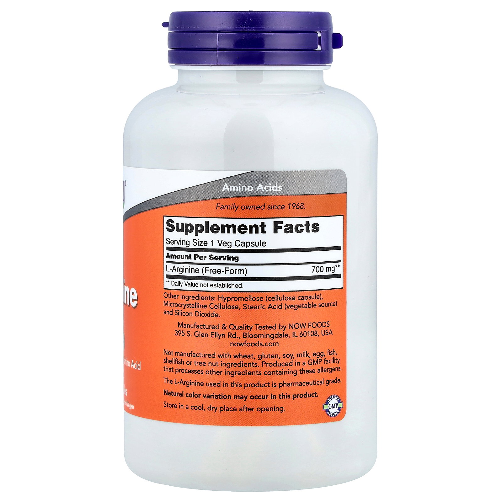 NOW Foods L-Arginine, 700 mg, 180 Veg Capsules