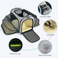 thumbnail image 3 of Expandable Cat Carrier Bag, Pet Carrier Airline Approved,Large Soft Sided Small Dog Carrier with Removable Fleece Pad for Cats, Puppy and Small Animals, Grey, 3 of 8