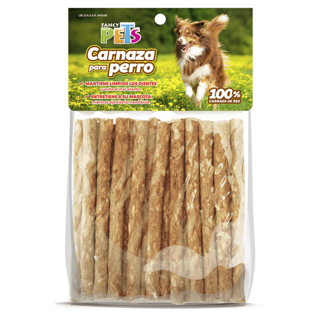 Palitos De Carnaza Sabor Res - 20 Pz Fancy Pets sabor res