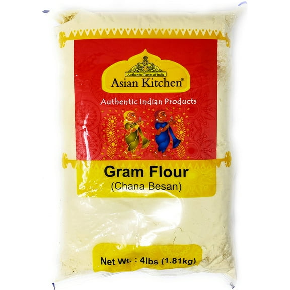 Asian Kitchen Chana Besan - Chickpeas Flour, Gram 4lb (64oz) ~ All Natural | Vegan | Gluten Friendly | NON-GMO | Indian Origin