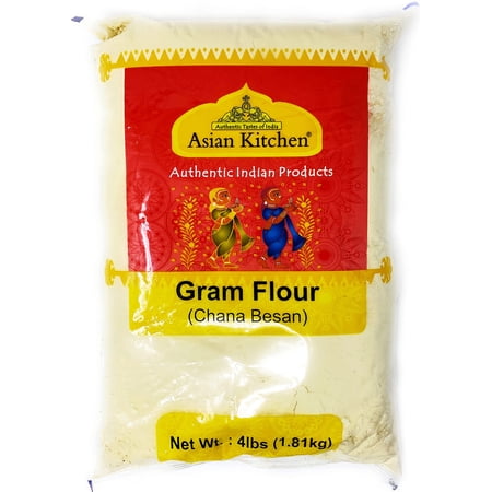 Asian Kitchen Chana Besan - Chickpeas Flour, Gram 4lb (64oz) ~ All Natural | Vegan | Gluten Friendly | NON-GMO | Indian Origin