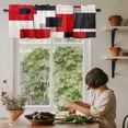 thumbnail image 5 of Abstract Style Window Valance Curtain Red Black Rod Pocket Short Curtain for Living Room, Bedroom & Kitchen Window Decor 54x18in, 5 of 8