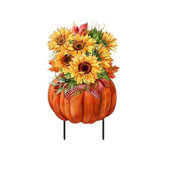 Briarwood Lane Sunflowers in Pumpkins Metal Art
