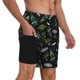 thumbnail image 3 of Daiia Space Rockets Mens Swim Trunks Swim Shorts Quick Dry Swim Shorts with Mesh Lining Pockets-3X-Large, 3 of 9