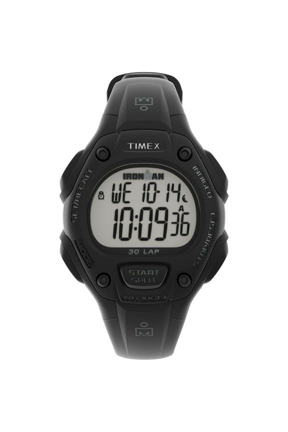 Unisex IRONMAN Classic 30 34mm Resin Strap Watch  Black Case & Top Ring with Black Resin Strap