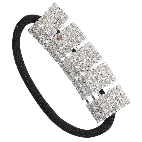 BESTOYARD Stretch Elastic Band Bracelet Plated Silver No Crease Ribbon Hair Tie for Ponytail