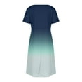 thumbnail image 4 of Liquidation d'Été 2025! Robe Grande Taille pour Femmes, Liquidation de Robe d'Été pour Femmes, Mode Féminine Robe Décontractée à Manches Courtes Dégradées Col en V, 4 of 4
